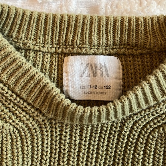 Zara - Girls Sage Green Knit Sweater - Picture 4 of 8